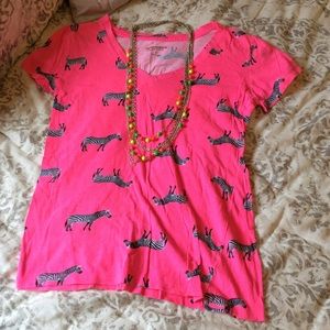 Neon Zebra Tee + Necklace